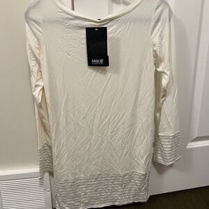 Cream tunic with grey stripes - new